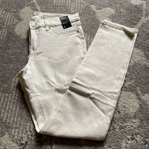 New York and Company White Distressed Denim Skinny Jeans
